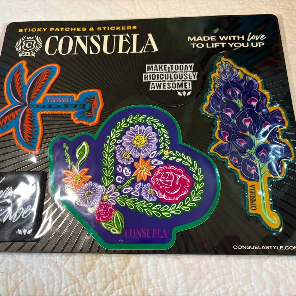 5pc Consuela Floral and Butterfly Patches & Sticker Set